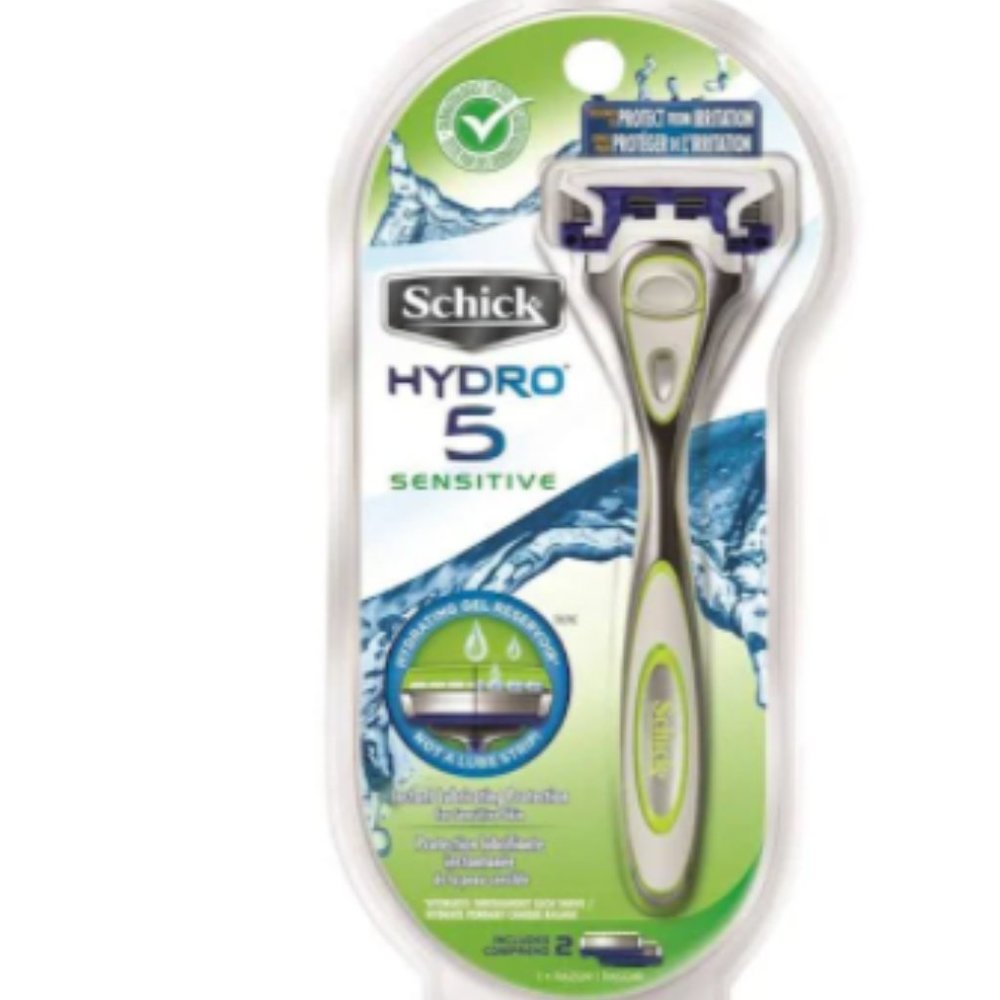 New Men's Schick Hydro 5 Sensitive Razor With Cartridges